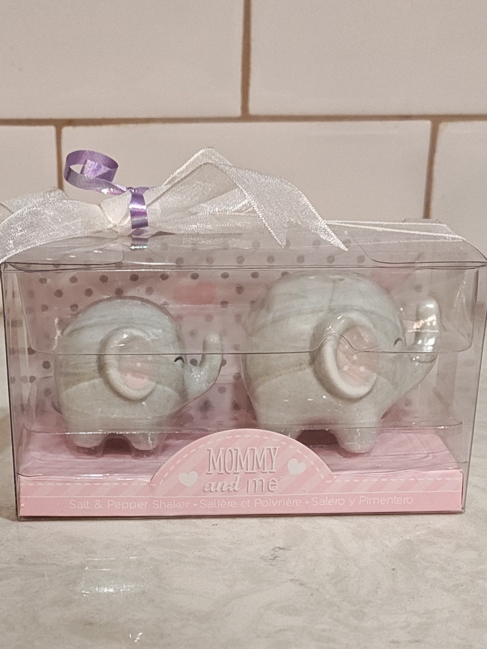 Kate Aspen's Elephant Mommy & Me Salt & Pepper Shaker Collector Set NIB Vintage